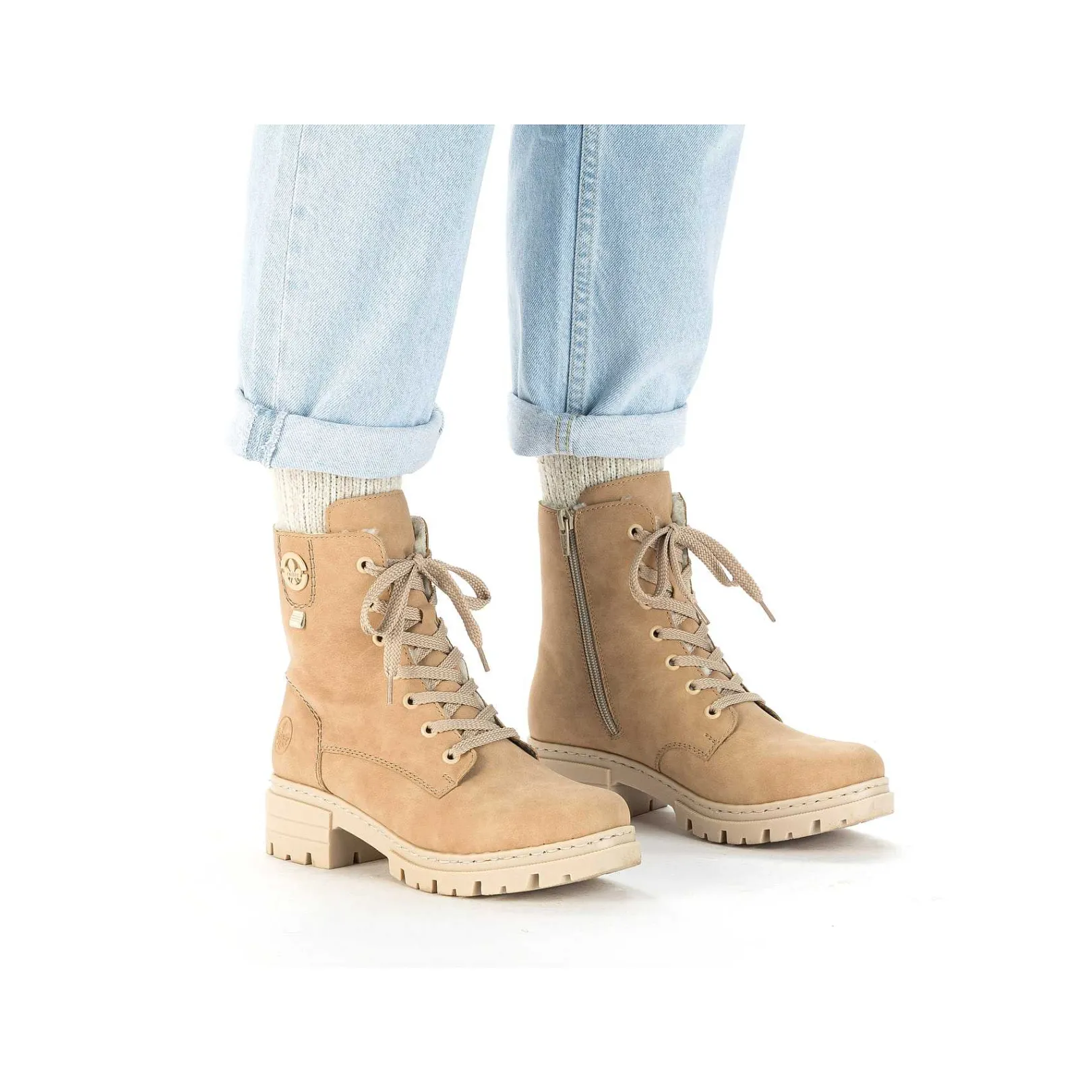 Hot Women'S Corded Boots Brown Beige Ladies Ankle Boots & Boots