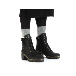 Sale Women'S Corded Boots Deep Black Ladies Ankle Boots & Boots
