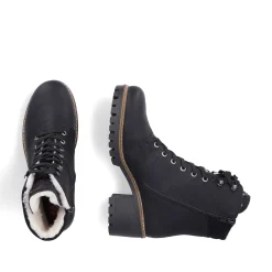 Sale Women'S Corded Boots Deep Black Ladies Ankle Boots & Boots