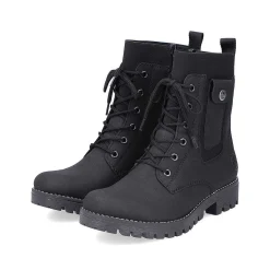 Online Women'S Corded Boots Deep Black Ladies Ankle Boots & Boots
