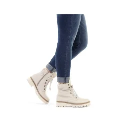 Outlet Women'S Corded Boots Cream Beige Ladies Ankle Boots & Boots