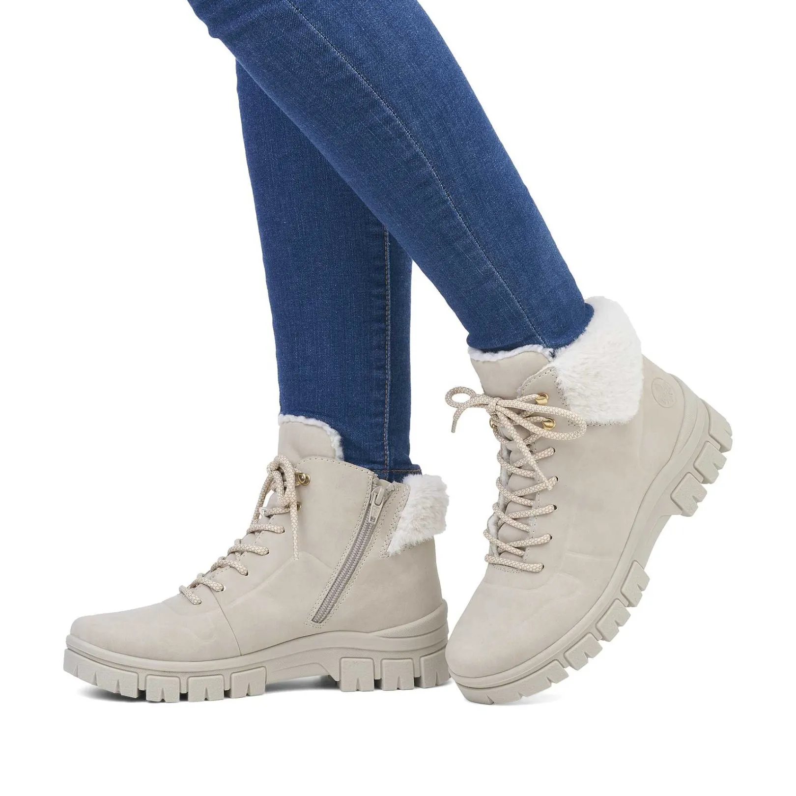 Women'S Corded Boots Light Beige Ladies Ankle Boots & Boots