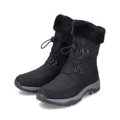 Women'S Corded Boots Night Black Ladies Ankle Boots & Boots