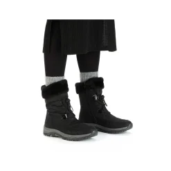 Women'S Corded Boots Night Black Ladies Ankle Boots & Boots