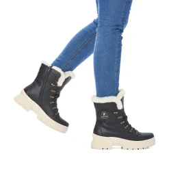 Online Women'S Corded Boots Deep Black Ladies Ankle Boots & Boots