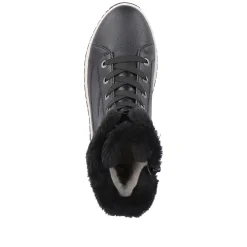 New Women'S Corded Boots Deep Black Ladies Ankle Boots & Boots