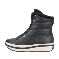New Women'S Corded Boots Deep Black Ladies Ankle Boots & Boots
