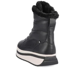 New Women'S Corded Boots Deep Black Ladies Ankle Boots & Boots