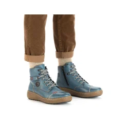 New Women'S Corded Boots Sky Blue Ladies Ankle Boots & Boots