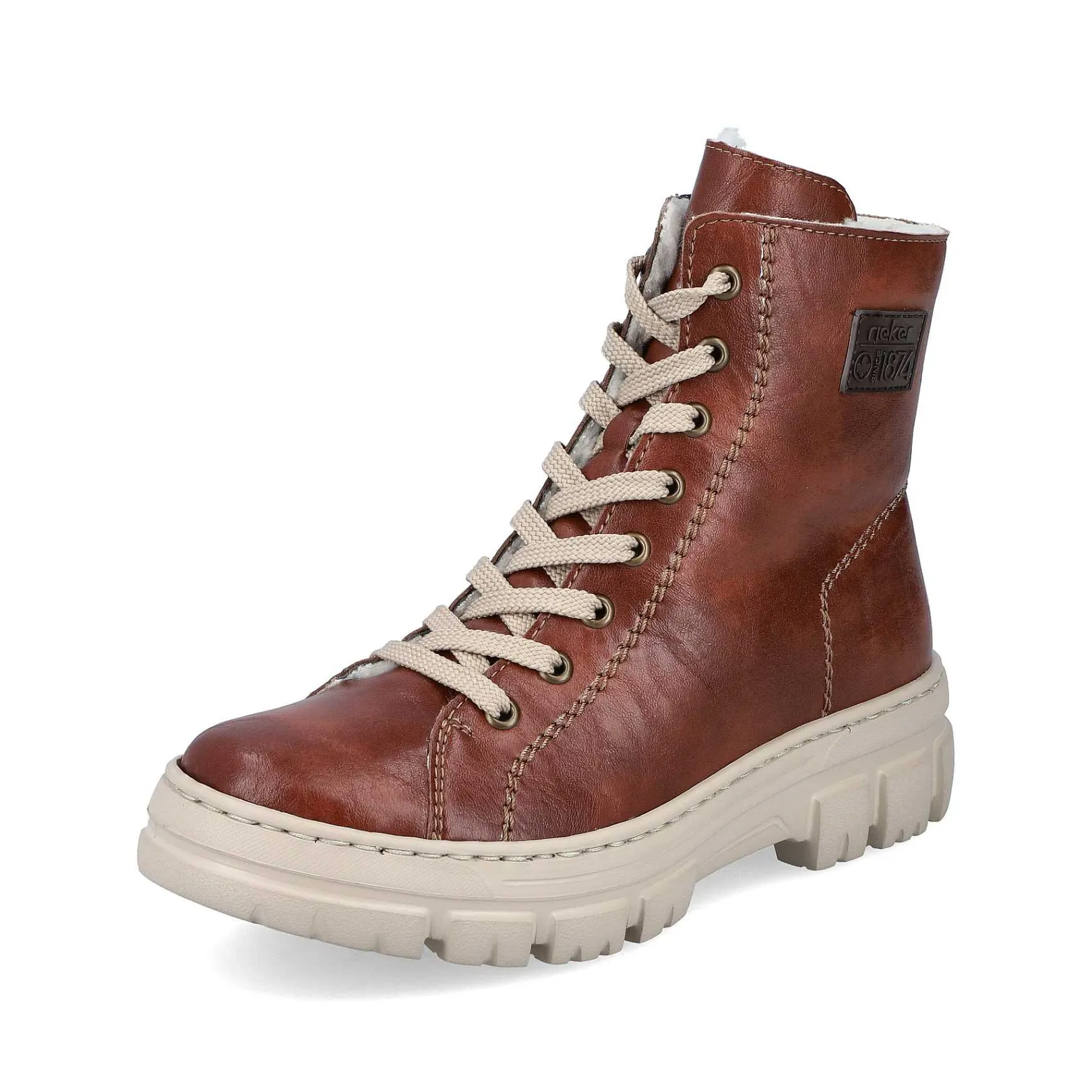 New Women'S Corded Boots Chestnut Brown Ladies Ankle Boots & Boots
