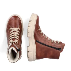 New Women'S Corded Boots Chestnut Brown Ladies Ankle Boots & Boots