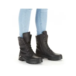 Online Women'S Corded Boots Deep Black Ladies Ankle Boots & Boots