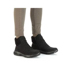 Clearance Women'S Corded Boots Deep Black Ladies Ankle Boots & Boots
