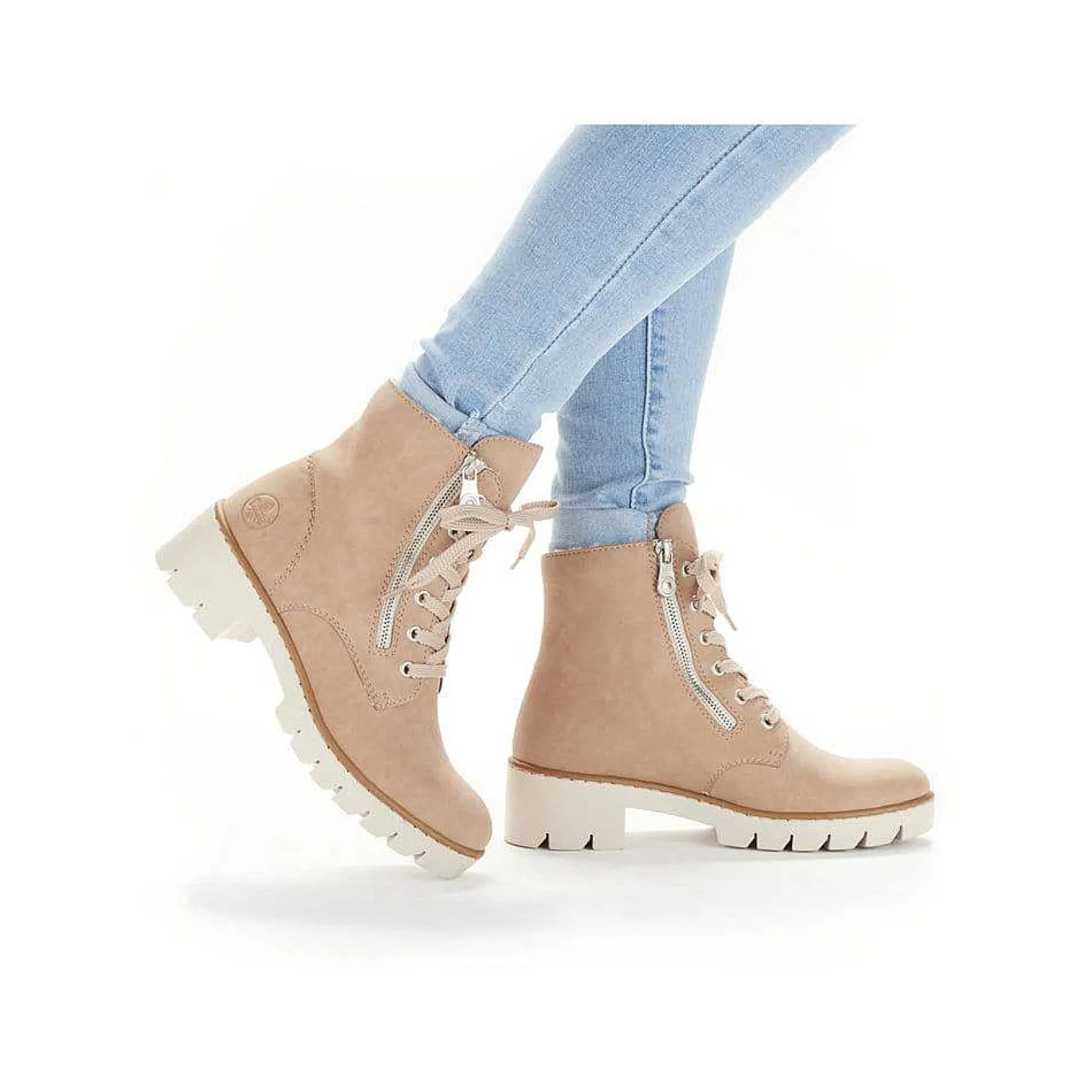 Sale Women'S Corded Boots Cream Beige Ladies Ankle Boots & Boots