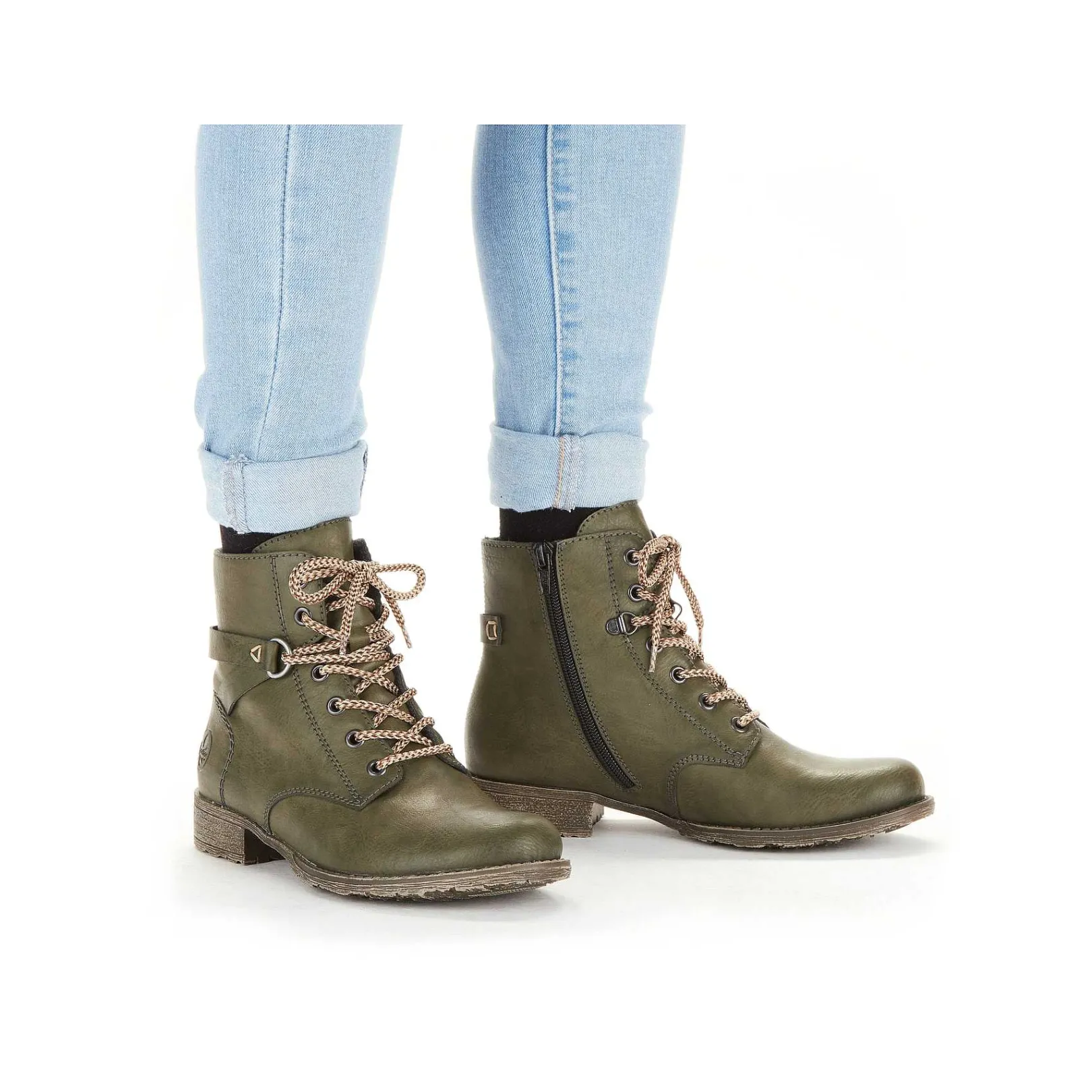 Sale Women'S Corded Boots Olive Green Ladies Ankle Boots & Boots
