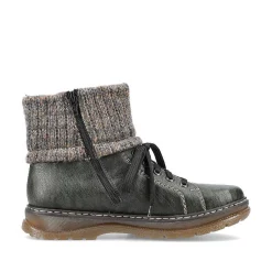 New Women'S Corded Boots In Green Grey Ladies Ankle Boots & Boots