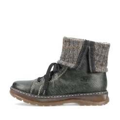 New Women'S Corded Boots In Green Grey Ladies Ankle Boots & Boots