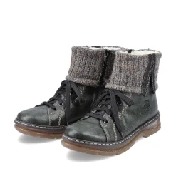 New Women'S Corded Boots In Green Grey Ladies Ankle Boots & Boots
