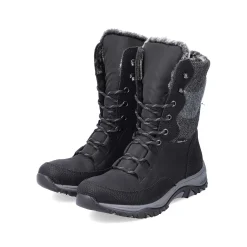 Discount Women'S Corded Boots Deep Black Ladies Ankle Boots & Boots