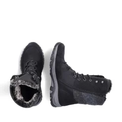 Discount Women'S Corded Boots Deep Black Ladies Ankle Boots & Boots
