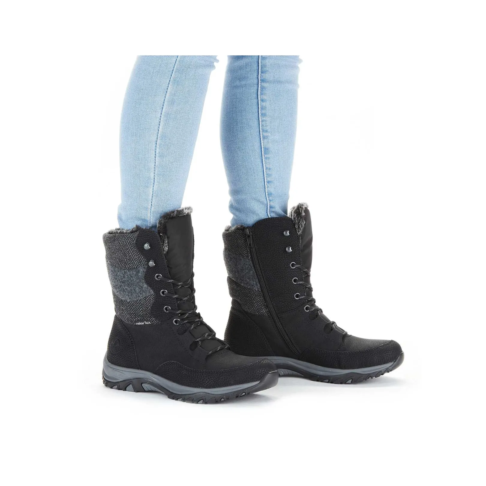 Discount Women'S Corded Boots Deep Black Ladies Ankle Boots & Boots