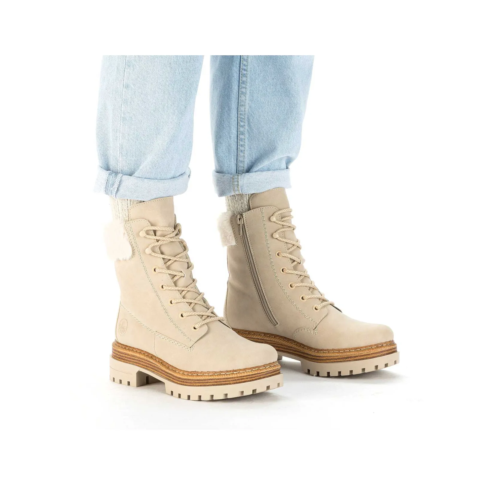 Hot Women'S Corded Boots Sand Beige Ladies Ankle Boots & Boots