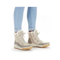 New Women'S Corded Boots Light Beige Ladies Ankle Boots & Boots
