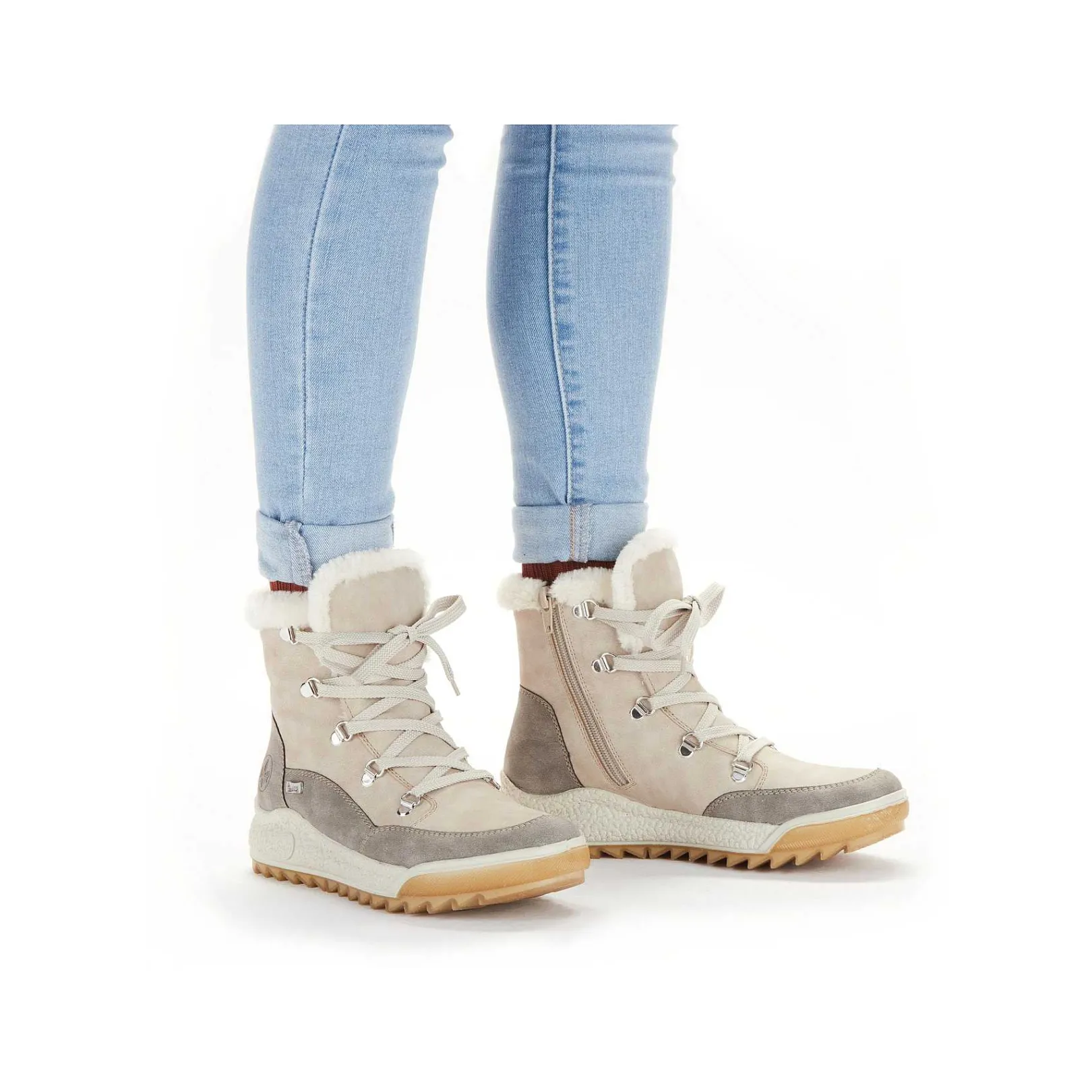 New Women'S Corded Boots Light Beige Ladies Ankle Boots & Boots