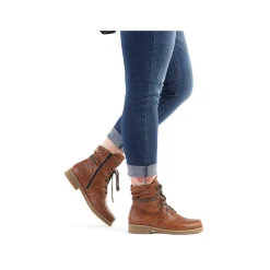 New Women'S Corded Boots Chestnut Brown Ladies Ankle Boots & Boots