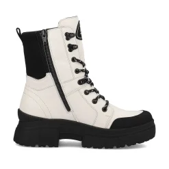 Discount Women'S Corded Boots Snow-White Deep-Black Ladies Ankle Boots & Boots