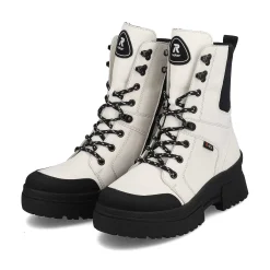 Discount Women'S Corded Boots Snow-White Deep-Black Ladies Ankle Boots & Boots