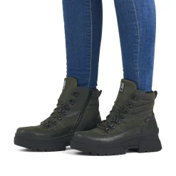 Outlet Women'S Corded Boots Army Green Black Ladies Ankle Boots & Boots