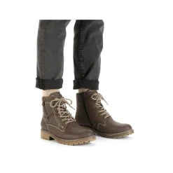 New Women'S Corded Boots Chocolate Brown Ladies Ankle Boots & Boots