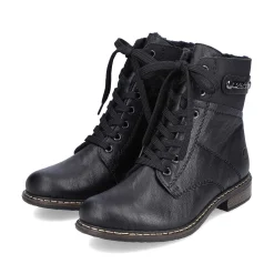 Women'S Corded Boots Deep Black Ladies Ankle Boots & Boots