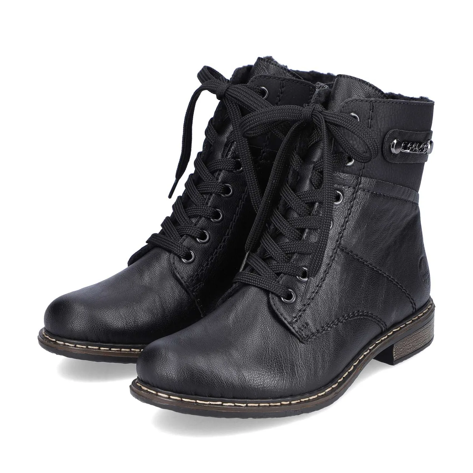 Women'S Corded Boots Deep Black Ladies Ankle Boots & Boots