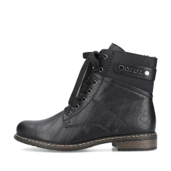Women'S Corded Boots Deep Black Ladies Ankle Boots & Boots