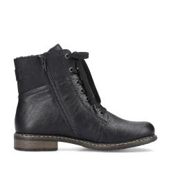 Women'S Corded Boots Deep Black Ladies Ankle Boots & Boots