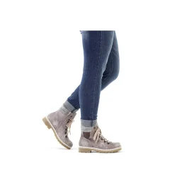 Sale Women'S Corded Boots Platinum Gray Ladies Ankle Boots & Boots