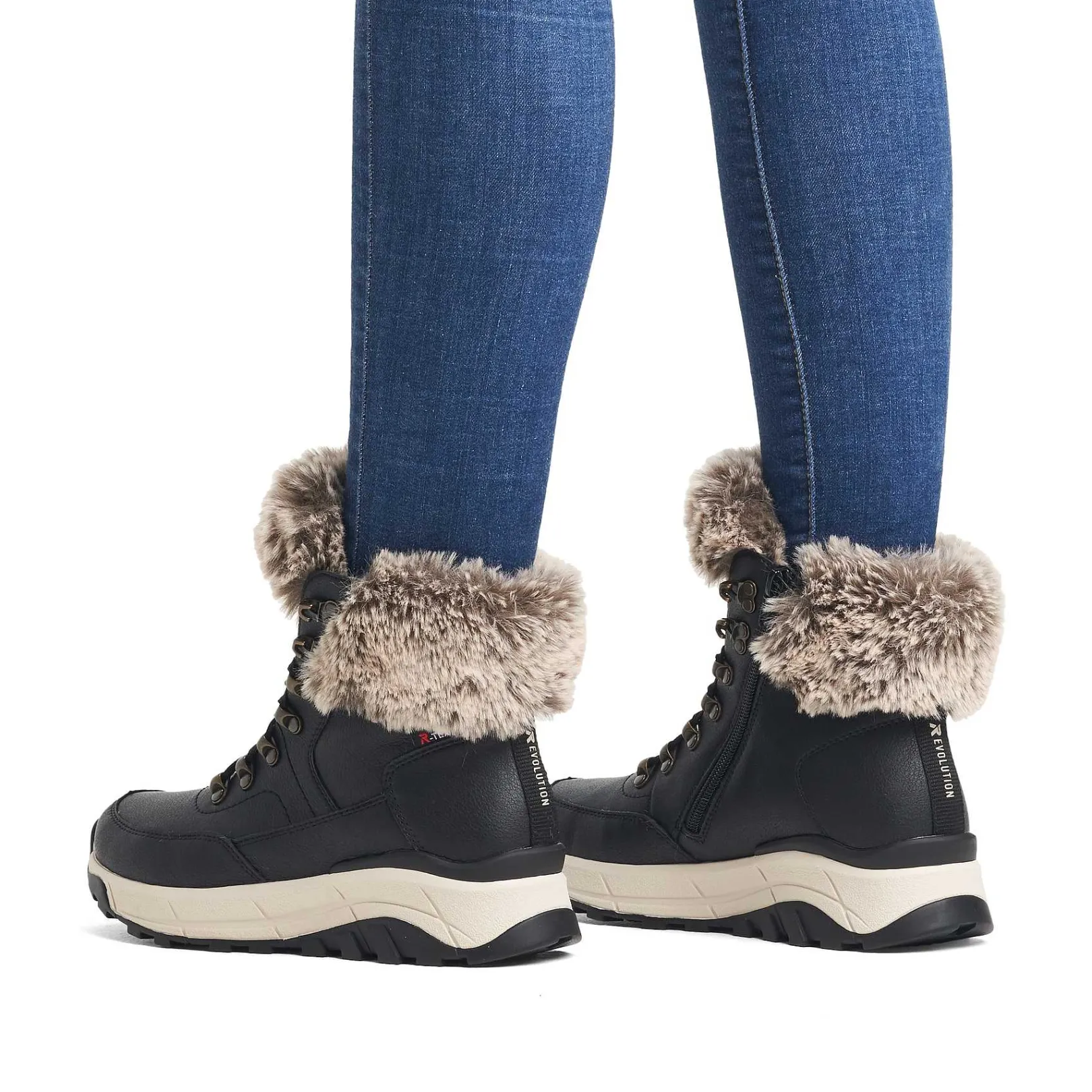 Discount Women'S Corded Boots Urban Black Ladies Ankle Boots & Boots