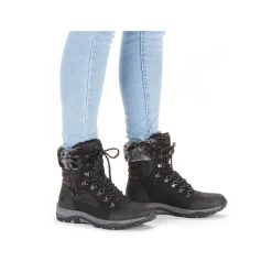 Discount Women'S Corded Boots Deep Black Ladies Ankle Boots & Boots