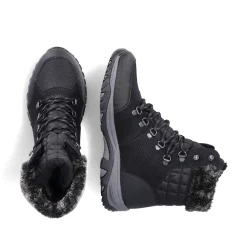 Discount Women'S Corded Boots Deep Black Ladies Ankle Boots & Boots