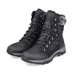 Discount Women'S Corded Boots Deep Black Ladies Ankle Boots & Boots