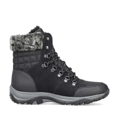 Discount Women'S Corded Boots Deep Black Ladies Ankle Boots & Boots