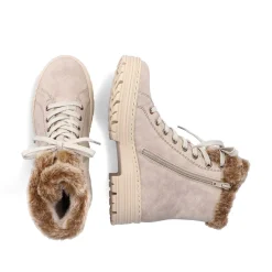 New Women'S Corded Boots Light Beige Ladies Ankle Boots & Boots