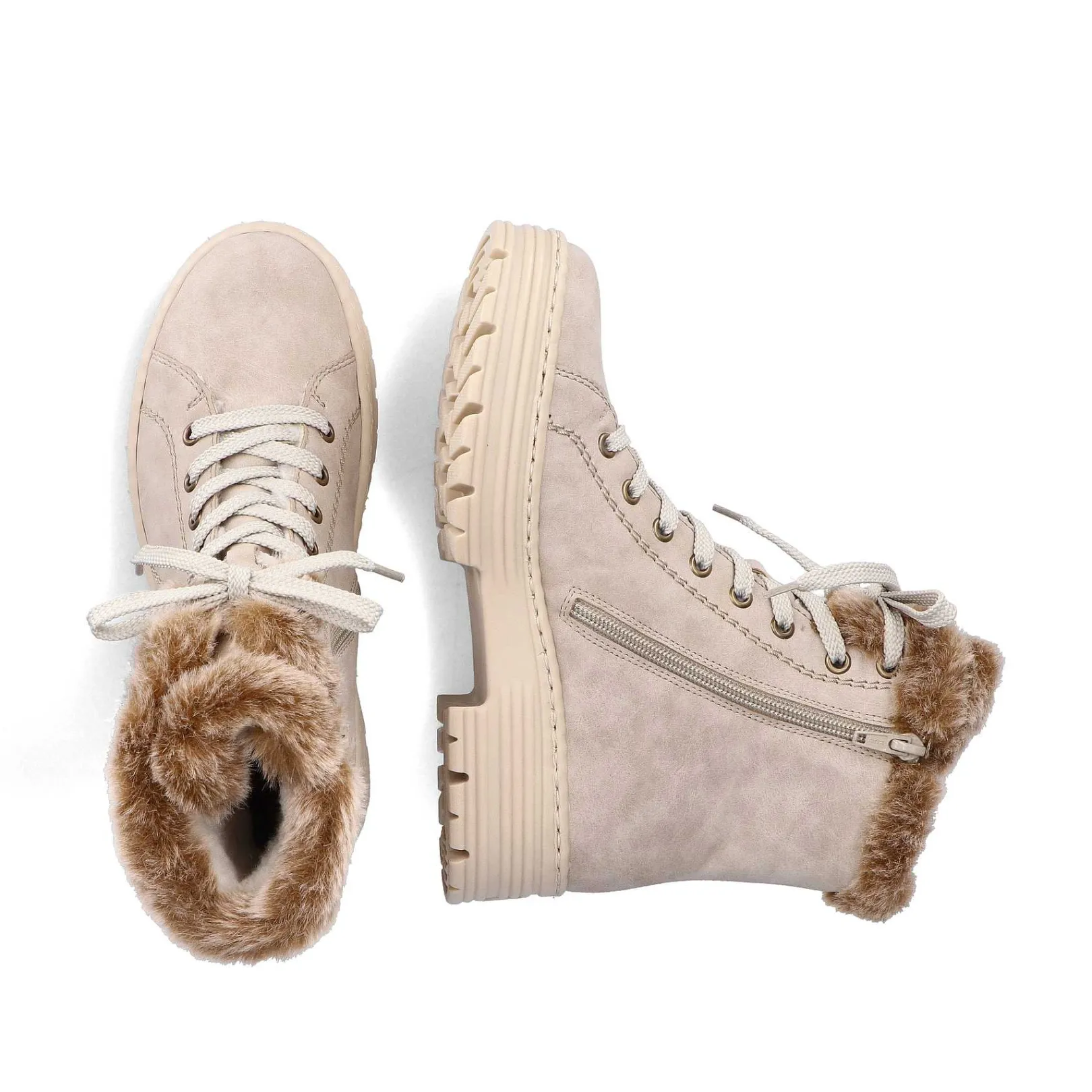 New Women'S Corded Boots Light Beige Ladies Ankle Boots & Boots