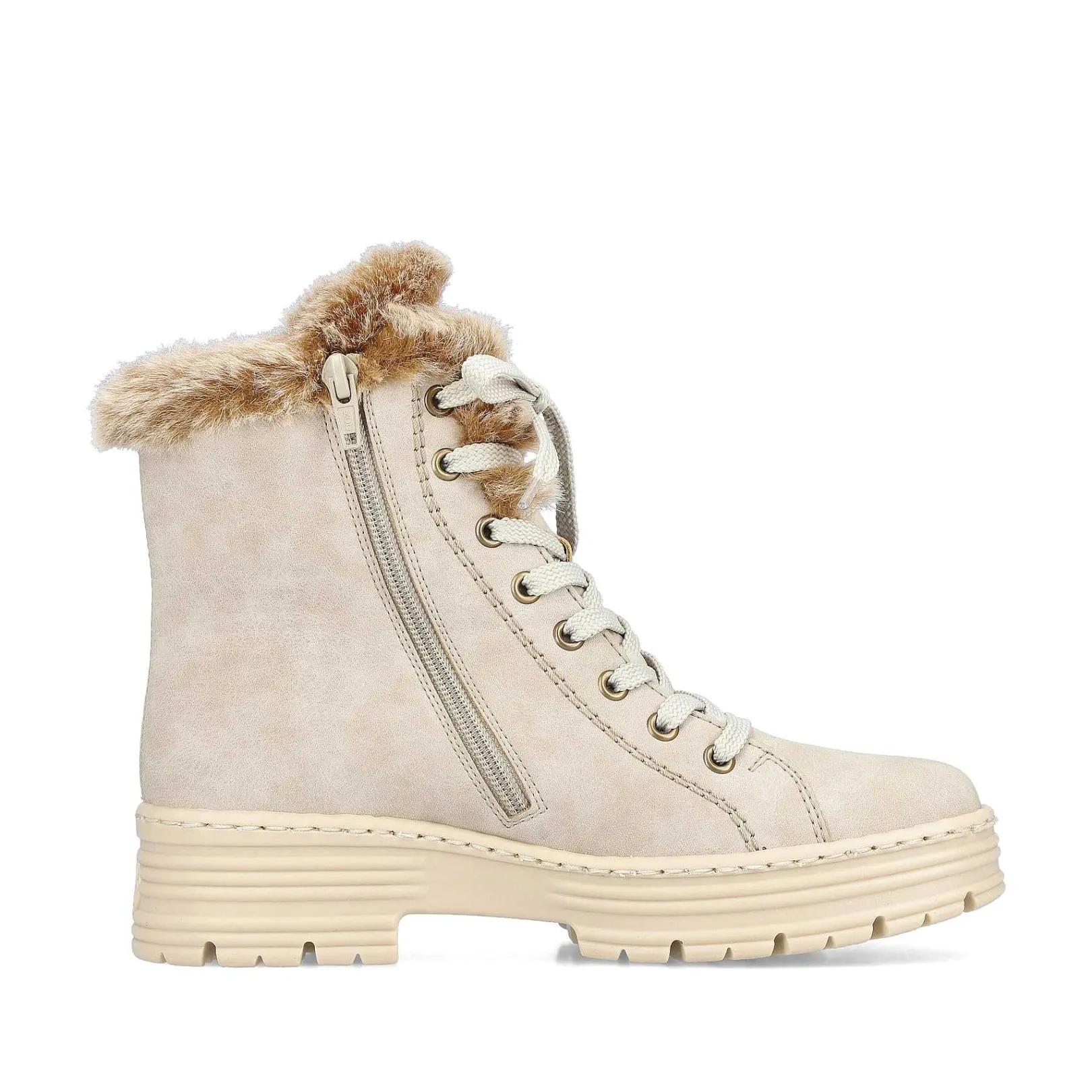 New Women'S Corded Boots Light Beige Ladies Ankle Boots & Boots