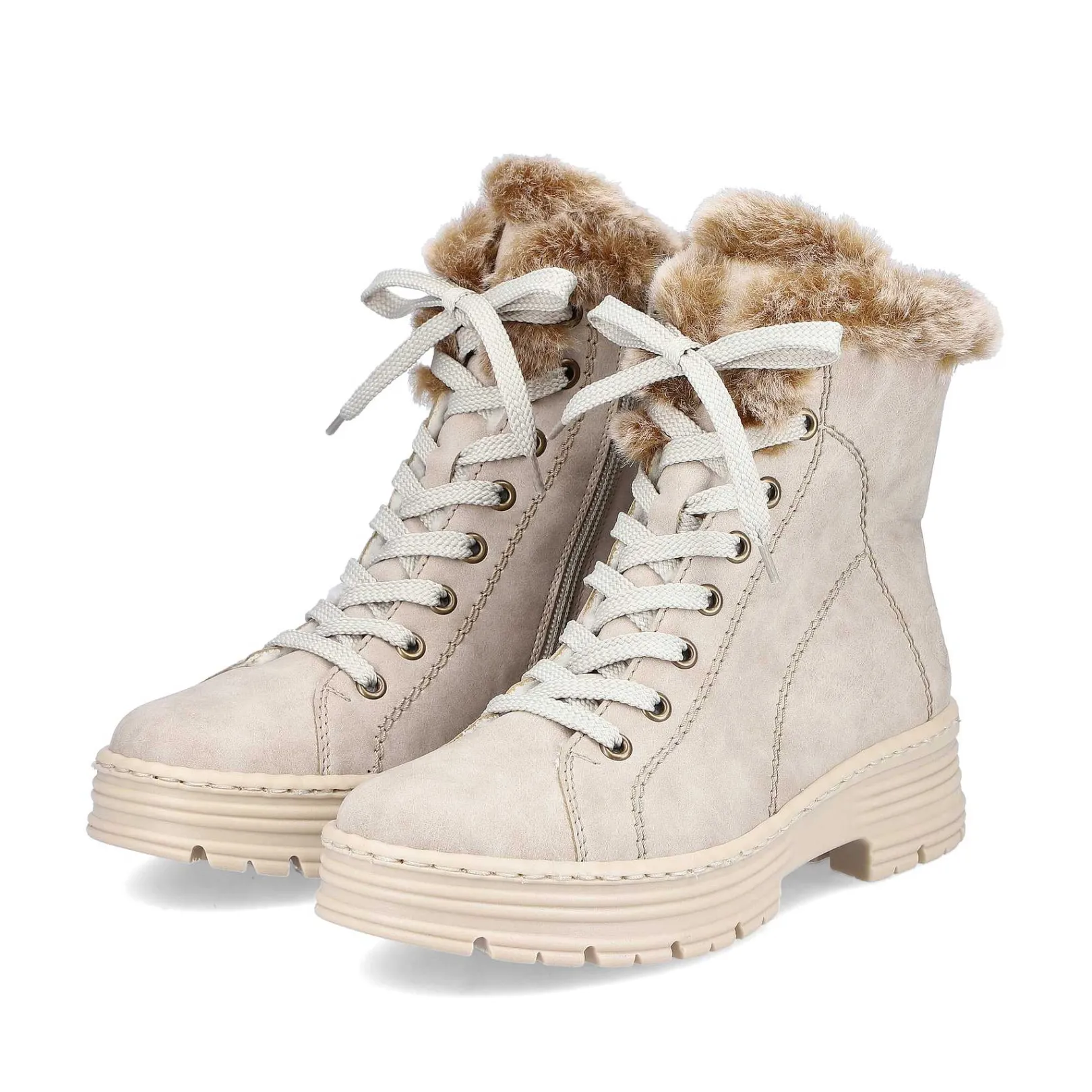 New Women'S Corded Boots Light Beige Ladies Ankle Boots & Boots