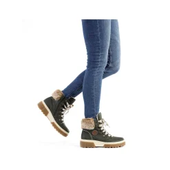 New Women'S Corded Boots Olive Green Ladies Ankle Boots & Boots