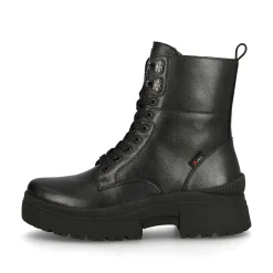 New Women'S Corded Boots Deep Black Ladies Ankle Boots & Boots