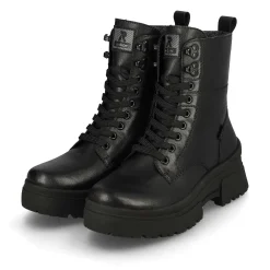 New Women'S Corded Boots Deep Black Ladies Ankle Boots & Boots